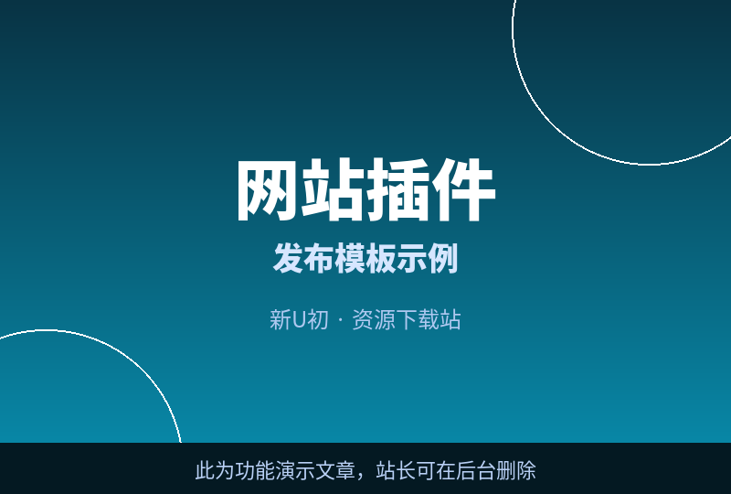【发布模板·演示】网站插件示例文章(站长可删除)-新U初