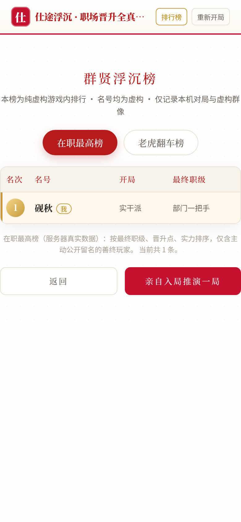 仕途浮沉游戏截图