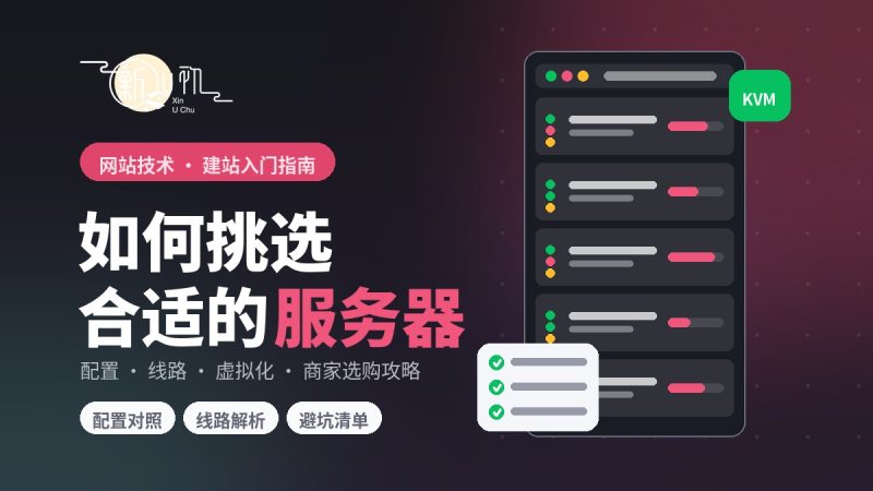 新手如何挑选服务器?配置·线路·虚拟化·商家选购全攻略(附场景配置对照表)-新U初